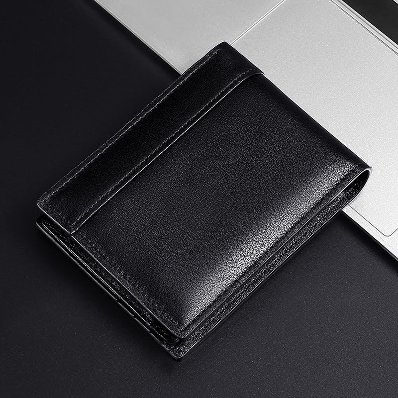 Men's Genuine Leather Oil Wax Dollar Cowhide Men's Wallets