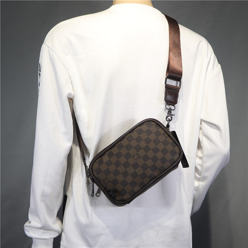 Women's & Men's & Trendy Korean Check Pattern Cool Men's Shoulder Bags