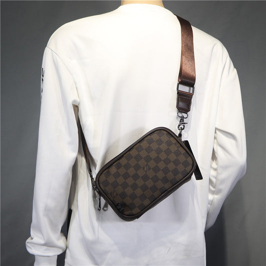 Women's & Men's & Trendy Korean Check Pattern Cool Men's Shoulder Bags