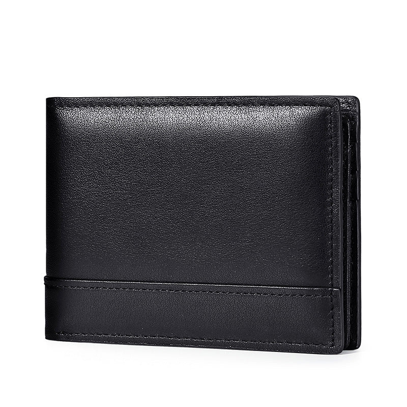 Men's Swiping Short Oil Wax Leather Multifunctional Men's Wallets