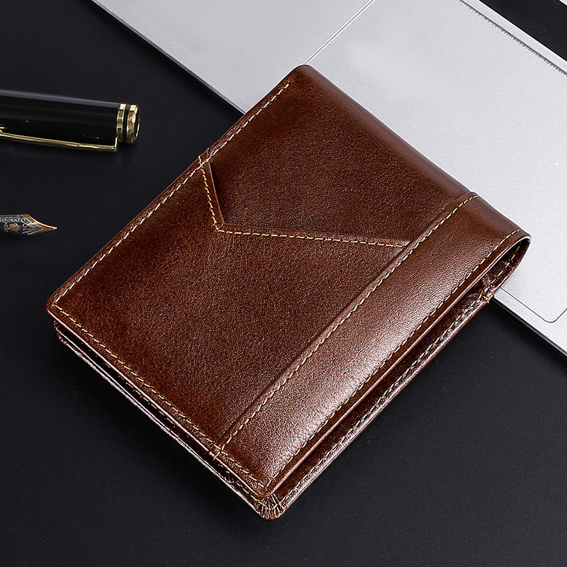 Men's Genuine Leather Vintage Oil Wax Cowhide Men's Wallets