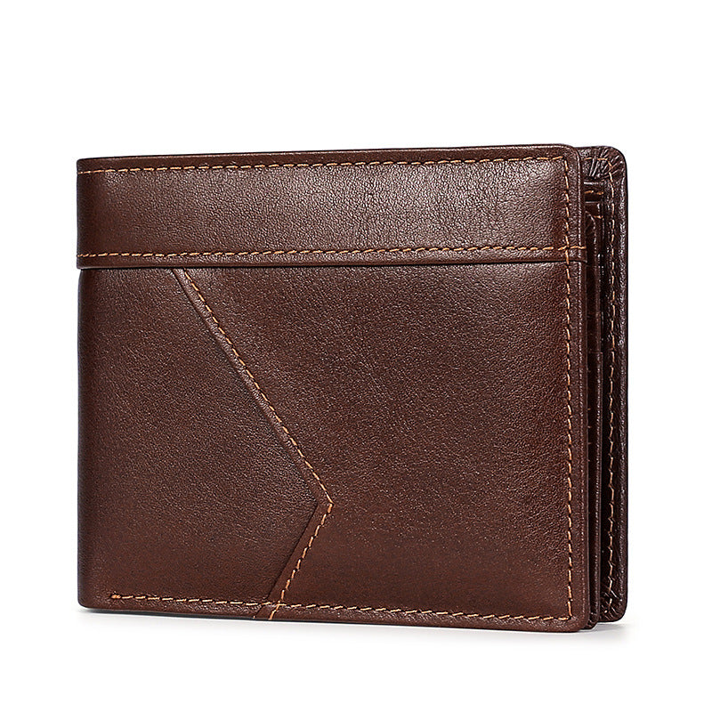 Men's Genuine Leather Vintage Oil Wax Cowhide Men's Wallets