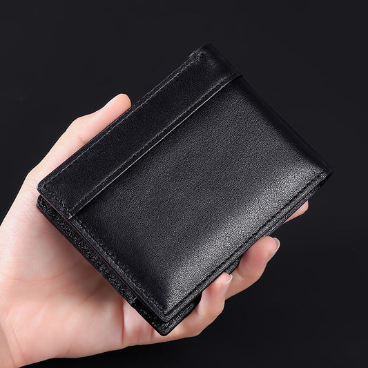 Men's Genuine Leather Oil Wax Dollar Cowhide Men's Wallets