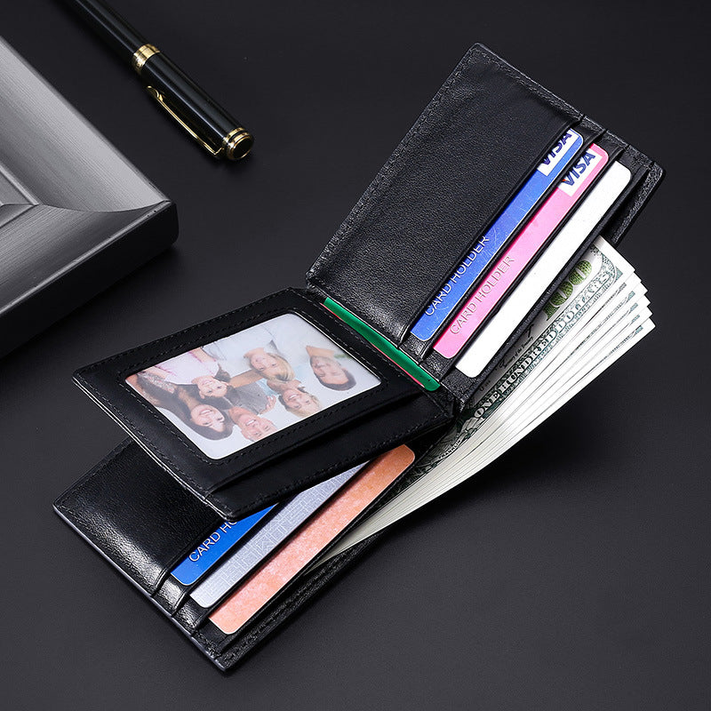 Men's Genuine Leather Oil Wax Dollar Cowhide Men's Wallets