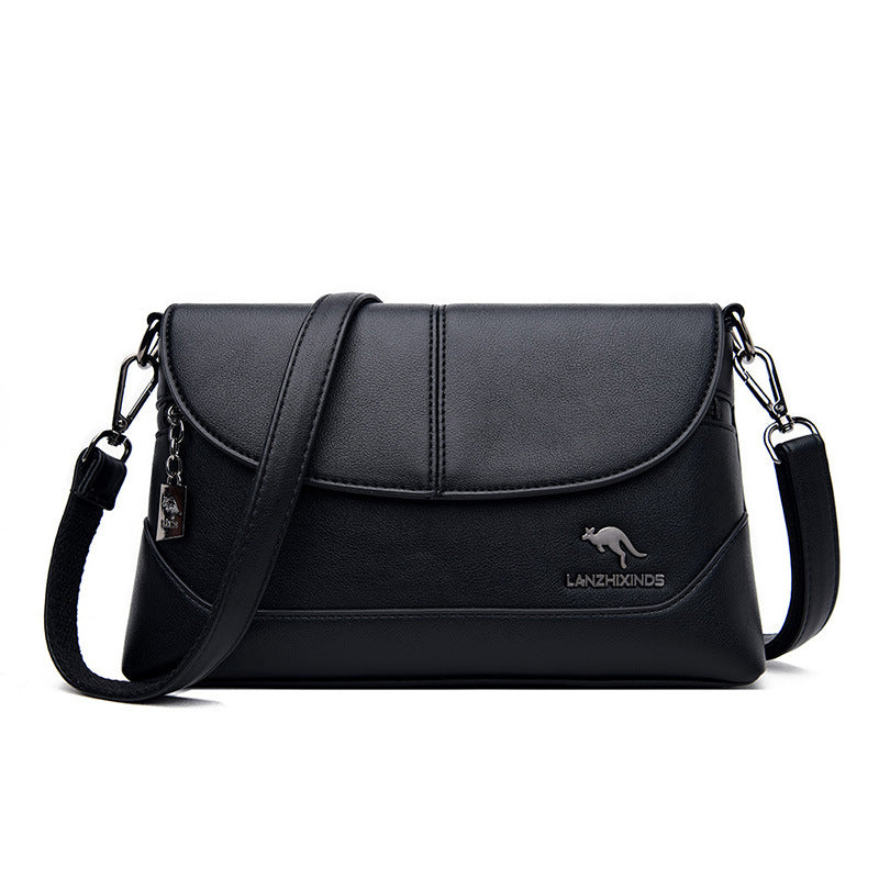 Women's Korean Style Soft Leather Trendy Mom Shoulder Bags