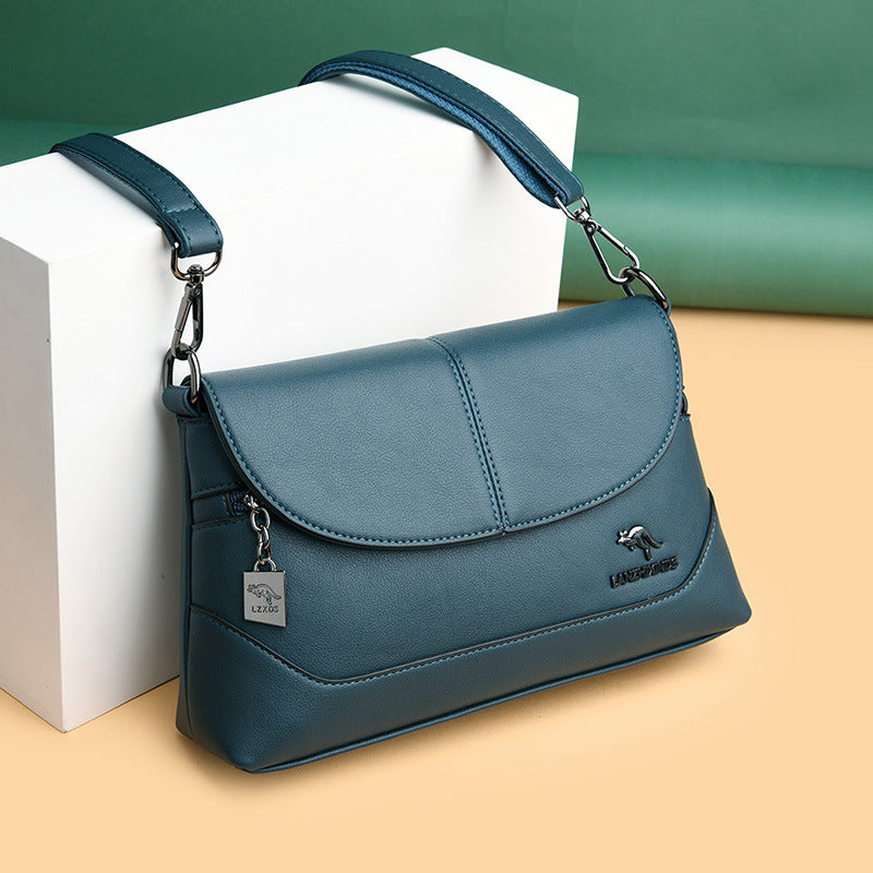 Women's Korean Style Soft Leather Trendy Mom Shoulder Bags