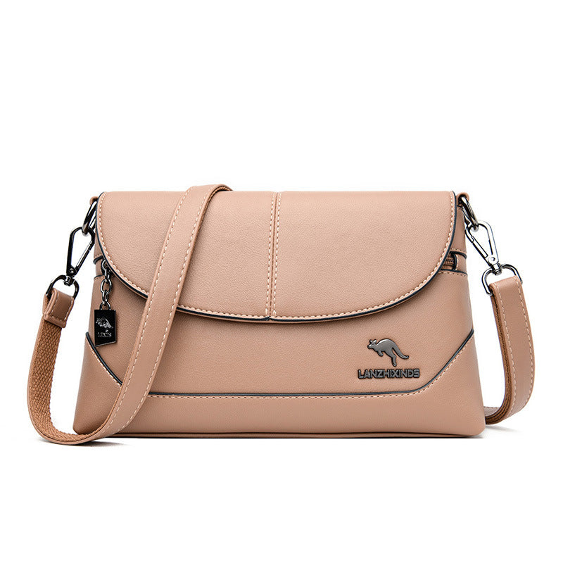 Women's Korean Style Soft Leather Trendy Mom Shoulder Bags