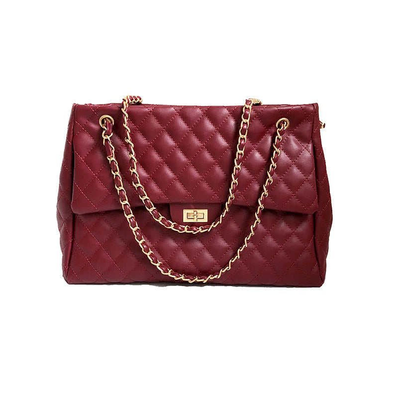 Women's Fashion Diamond Embroidery Thread Chain Large Crossbody Bags