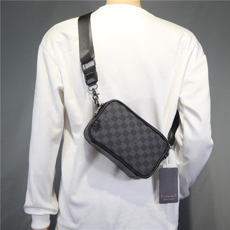 Women's & Men's & Trendy Korean Check Pattern Cool Men's Shoulder Bags