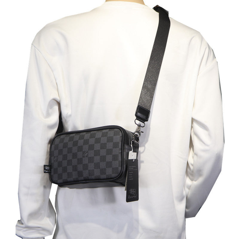 Women's & Men's & Trendy Korean Check Pattern Cool Men's Shoulder Bags