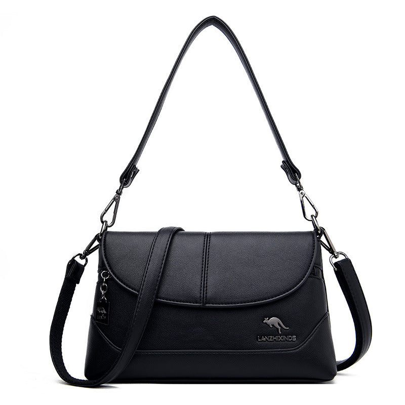 Women's Korean Style Soft Leather Trendy Mom Shoulder Bags