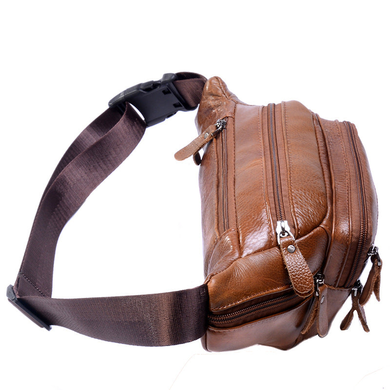 Men's Retro Cowhide First Layer Mobile Fashion Men's Waist Packs