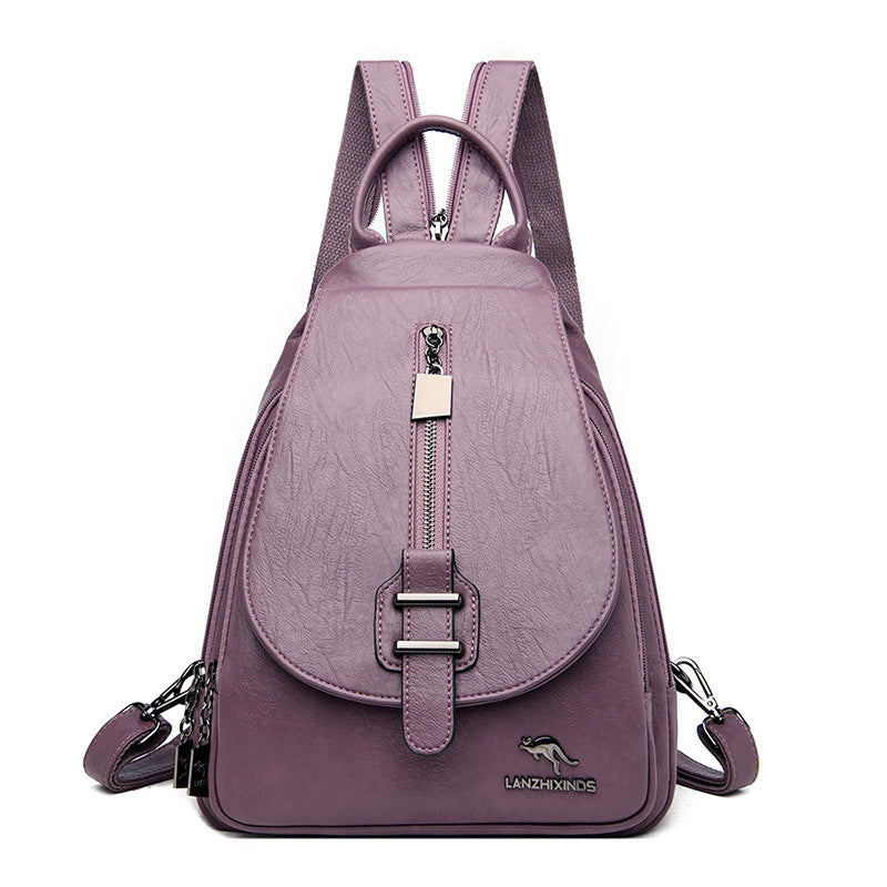 Women's Beautiful Fashionable Korean Soft Leather Backpacks
