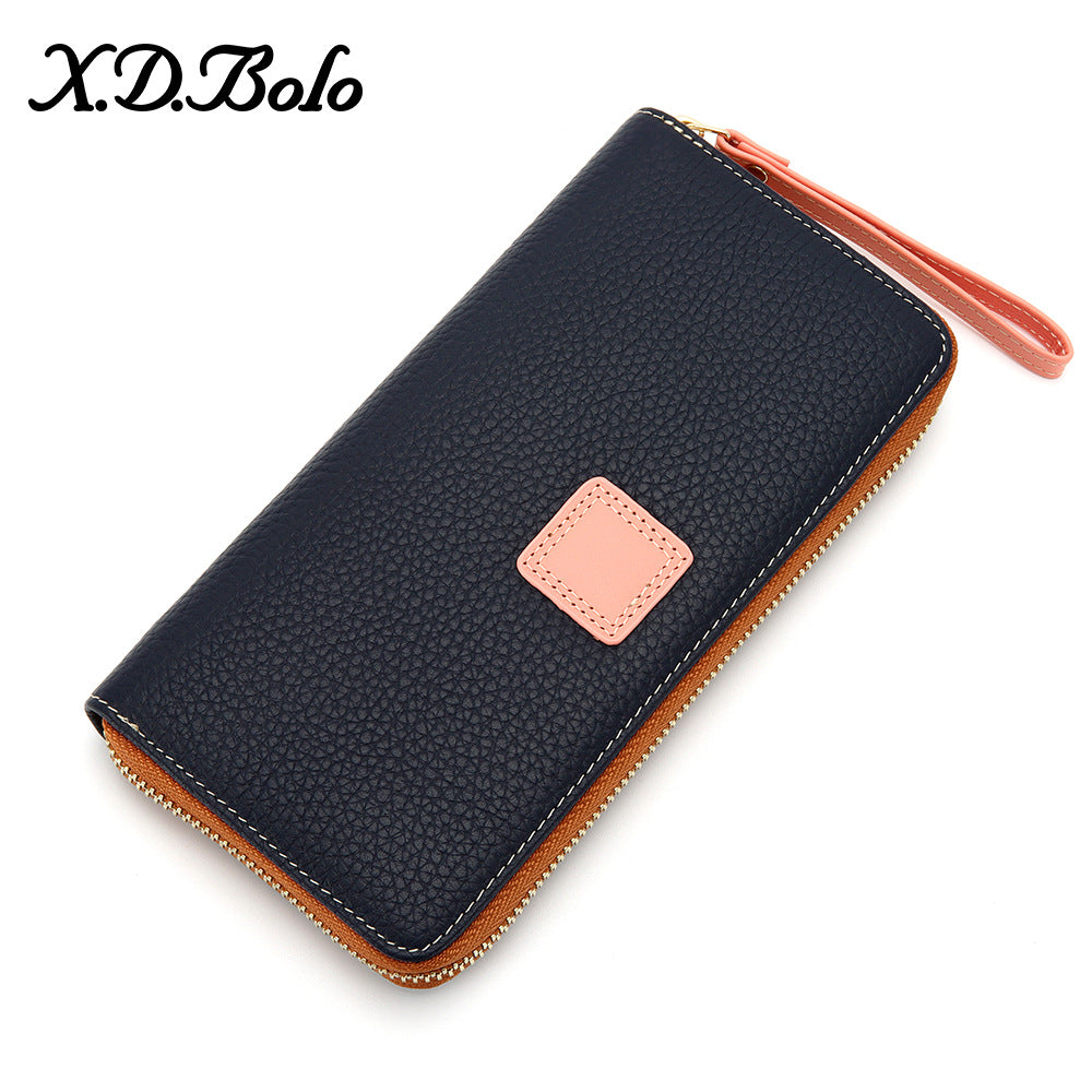 Women's Long Zipper Soft Cowhide Clutch Ladies Wallets