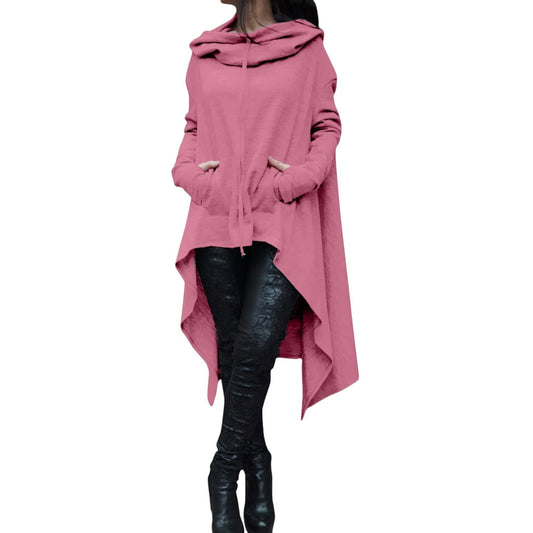 Women's Stitching Solid Color Long Hooded Sleeve Ten Sweaters