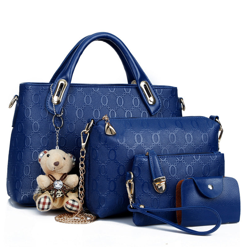 Durable Women's Mother Bear Pendant Simple Women's Shoulder Bag