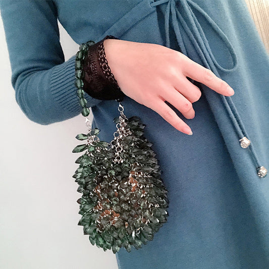 Women's Woven Brown Water Drop Fashion Retro Handbags