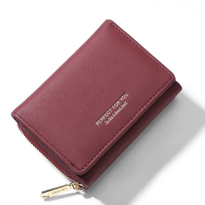 Women's Short Korean Zipper Simple Multifunctional Coin Purses