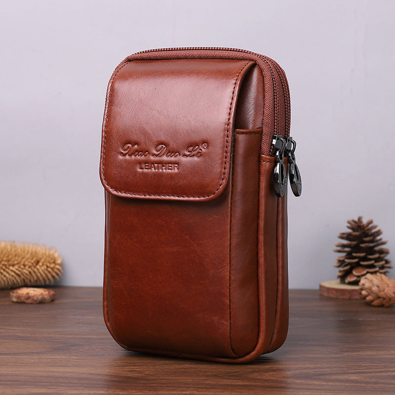 Men's Cowhide Leather Mini Cross Body Multifunctional Phone Bags