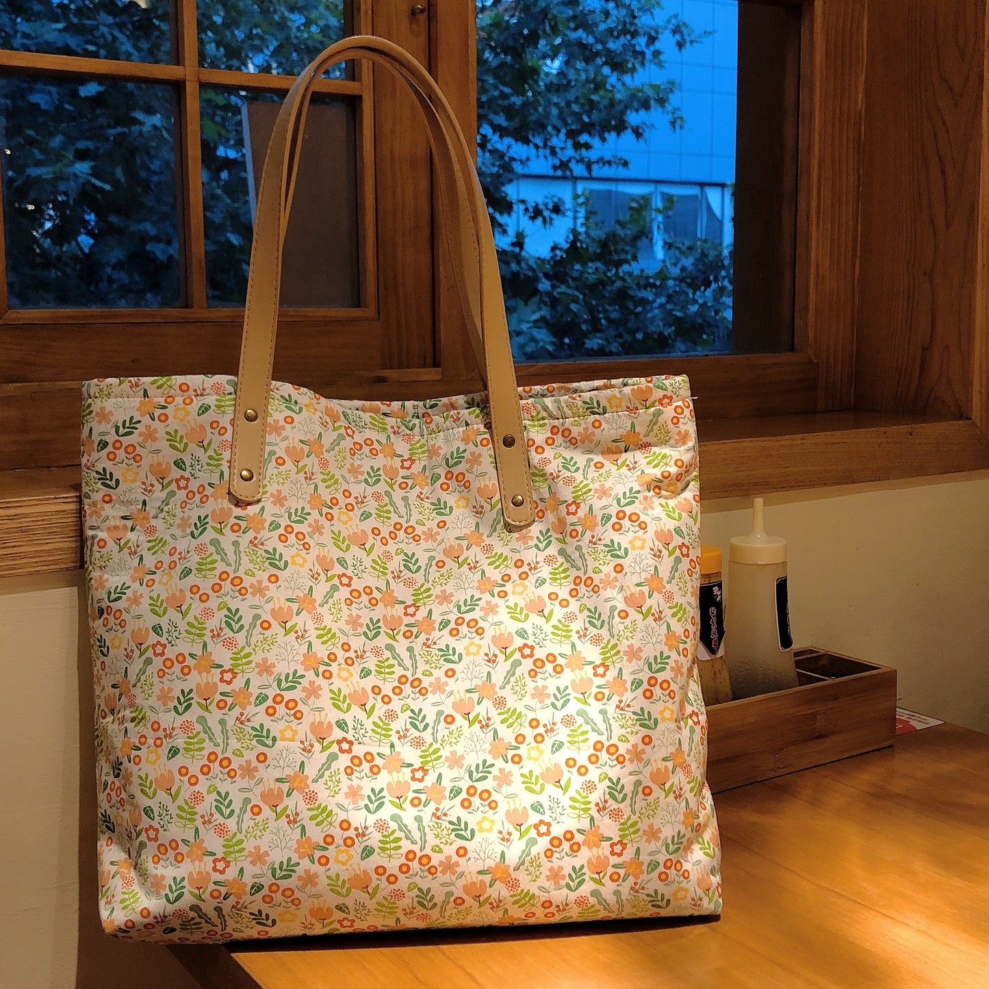 Fresh Floral Large Capacity Cloth Cotton Handbags