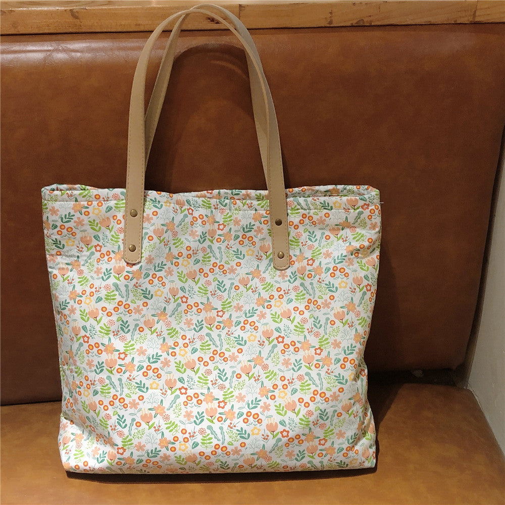 Fresh Floral Large Capacity Cloth Cotton Handbags