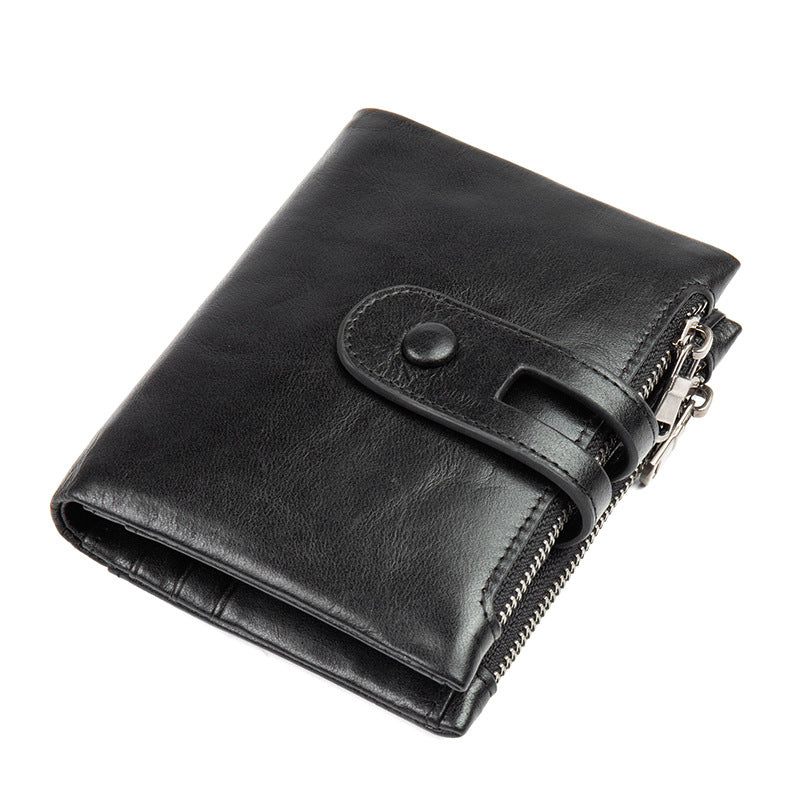 Men's Retro Leather First Layer Cowhide Pocket Men's Wallets