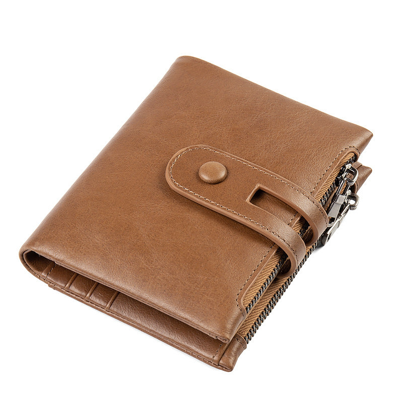 Men's Retro Leather First Layer Cowhide Pocket Men's Wallets