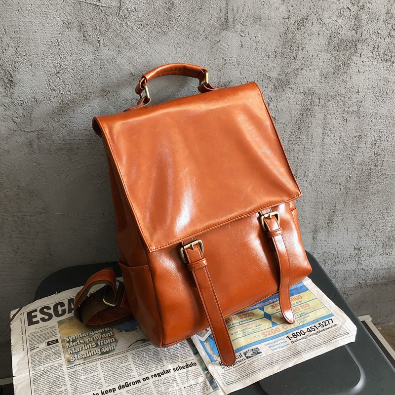 Women's Fashionable Korean Style Fashion Soft Leather Backpacks