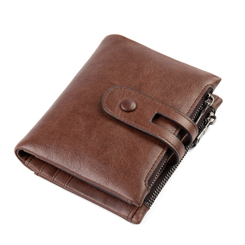 Men's Retro Leather First Layer Cowhide Pocket Men's Wallets