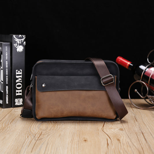 Men's Crazy Horse Leather British Vintage Trendy Men's Messenger Bags