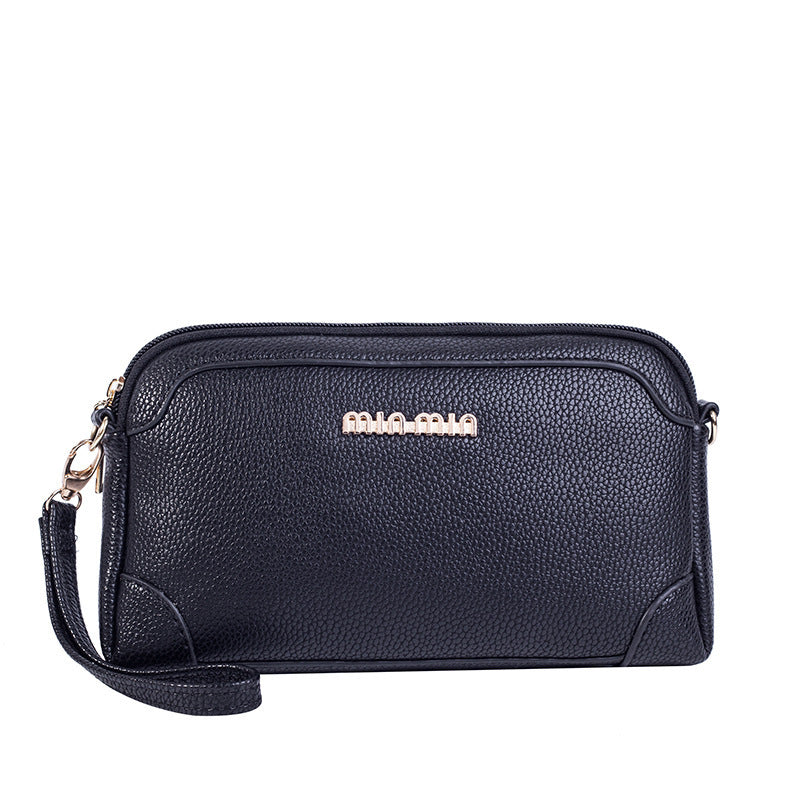 Women's Litchi Pattern Shell Fashion Fan Clutch Women's Shoulder Bag
