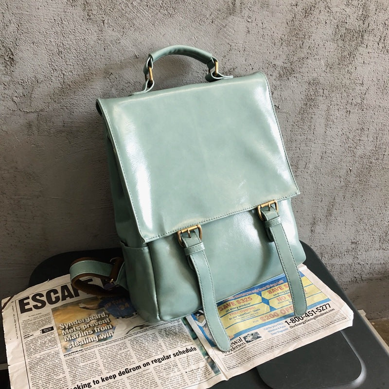 Women's Fashionable Korean Style Fashion Soft Leather Backpacks
