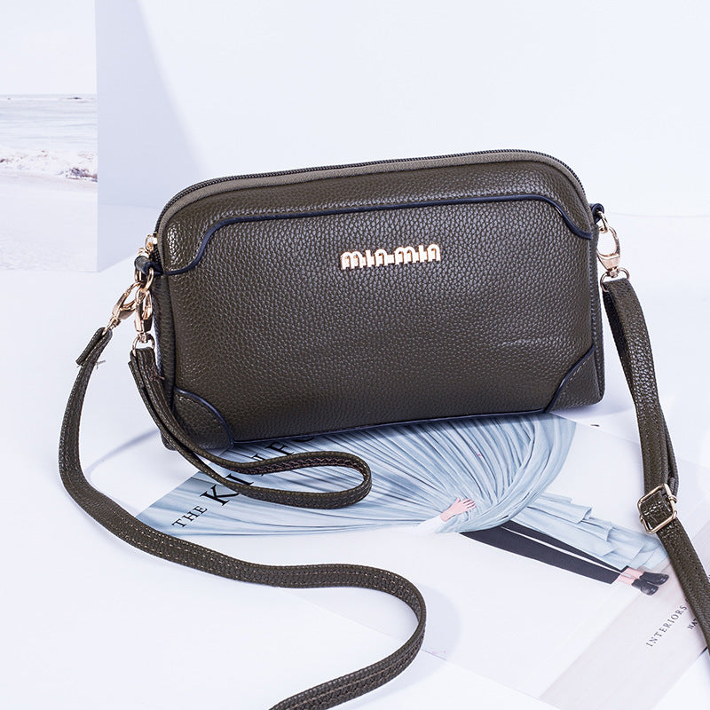 Women's Litchi Pattern Shell Fashion Fan Clutch Women's Shoulder Bag