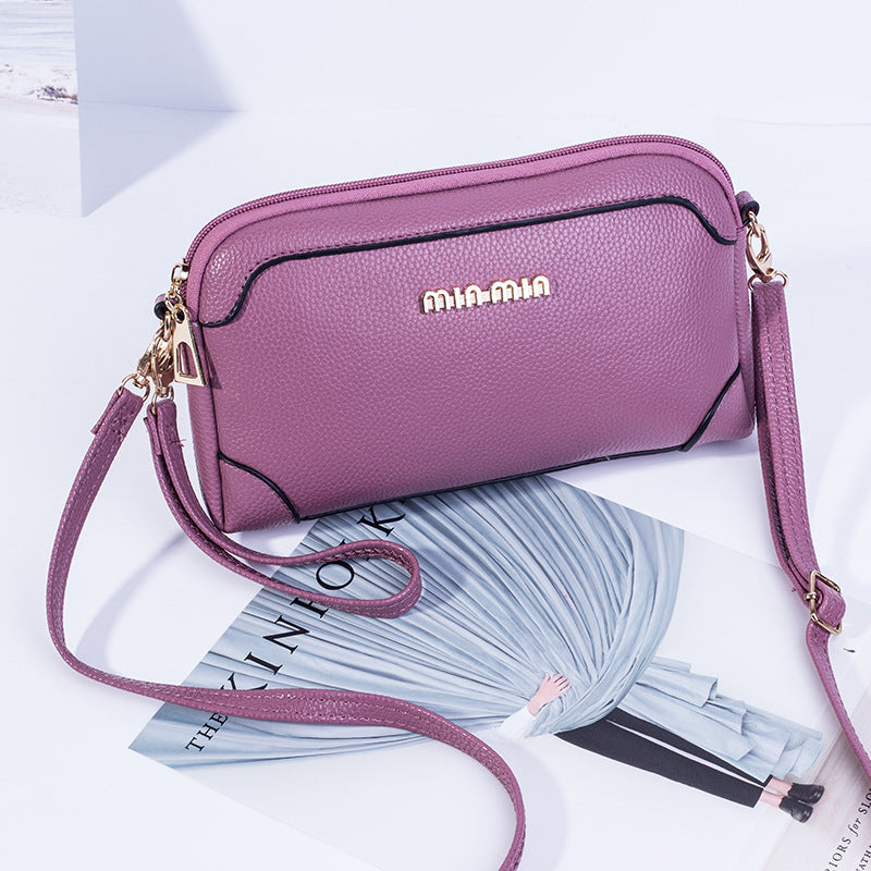 Women's Litchi Pattern Shell Fashion Fan Clutch Women's Shoulder Bag