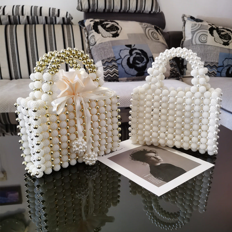 Women's French Minority Ball Hand-woven Beaded Pearl Handbags