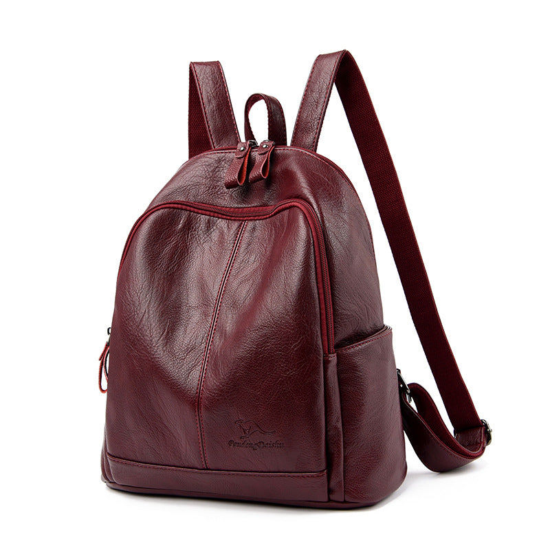 Women's Korean Fashionable Soft Leather Journey Bags