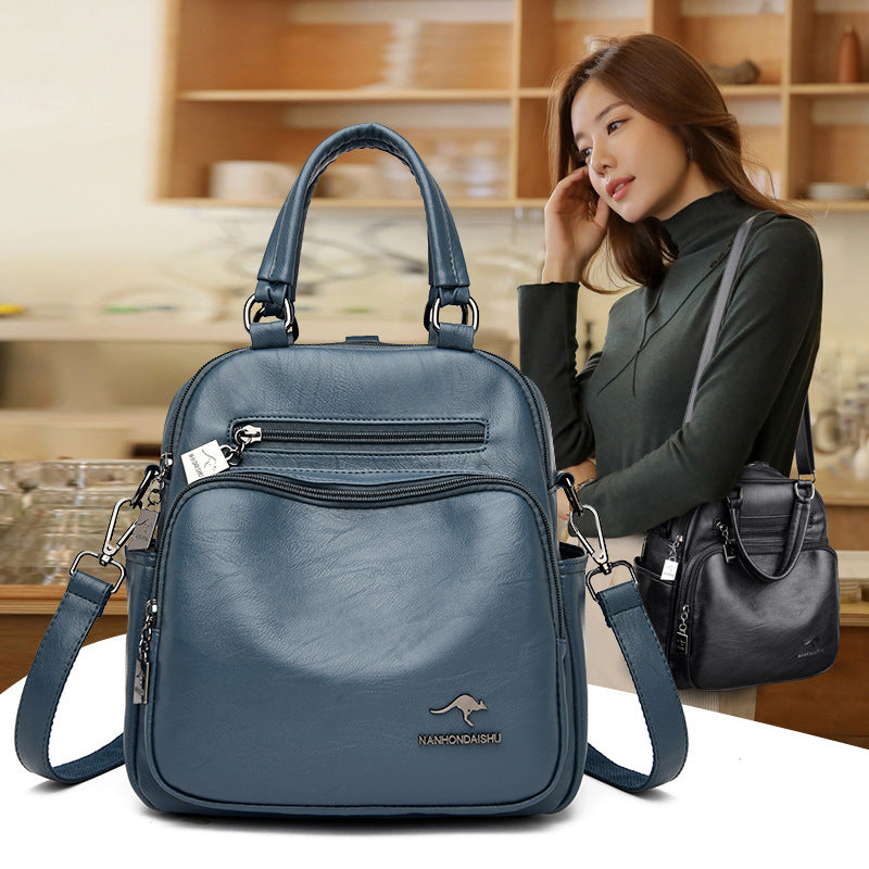 Women's Kangaroo Soft Leather Large Capacity Backpacks