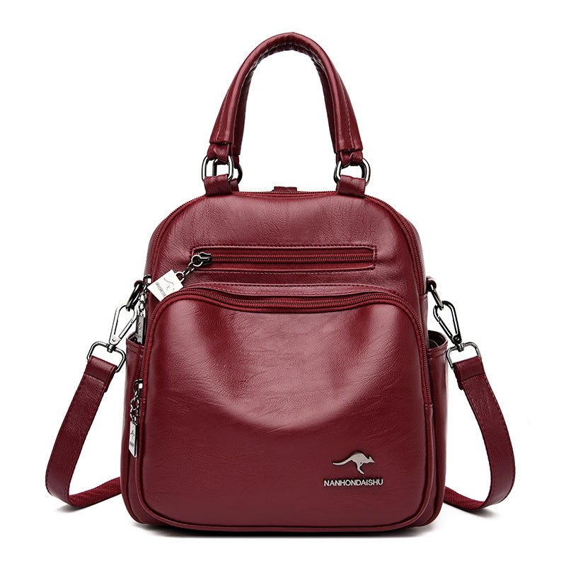 Women's Kangaroo Soft Leather Large Capacity Backpacks