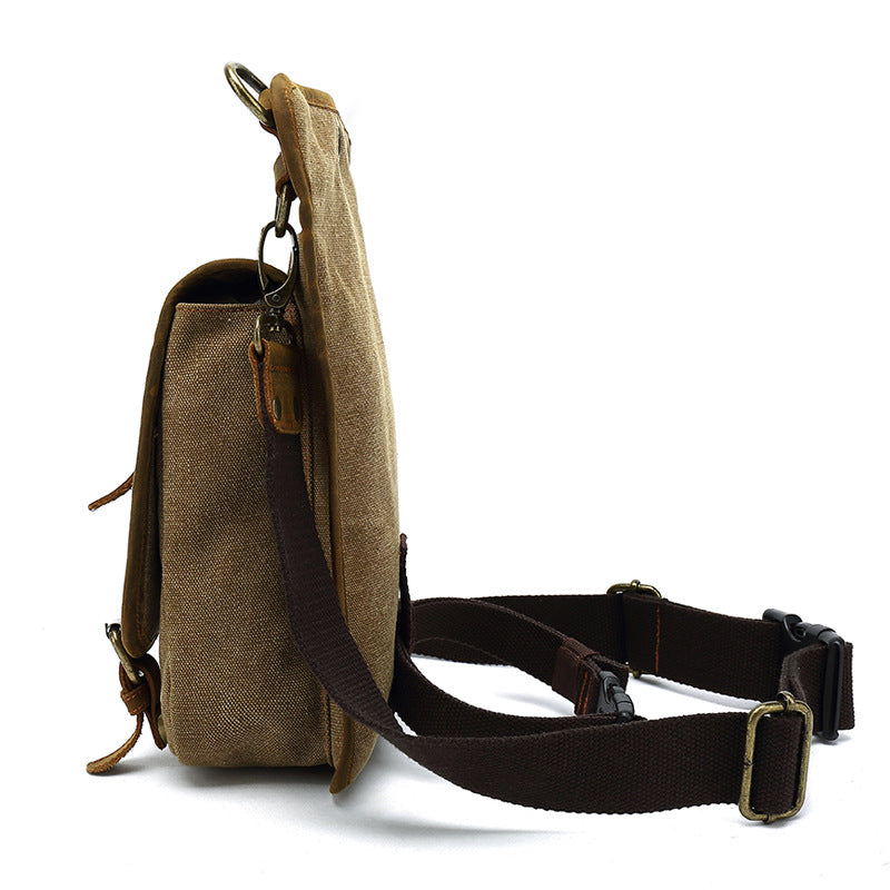 Men's Grid Riding Leg Canvas Fashion Korean Bags
