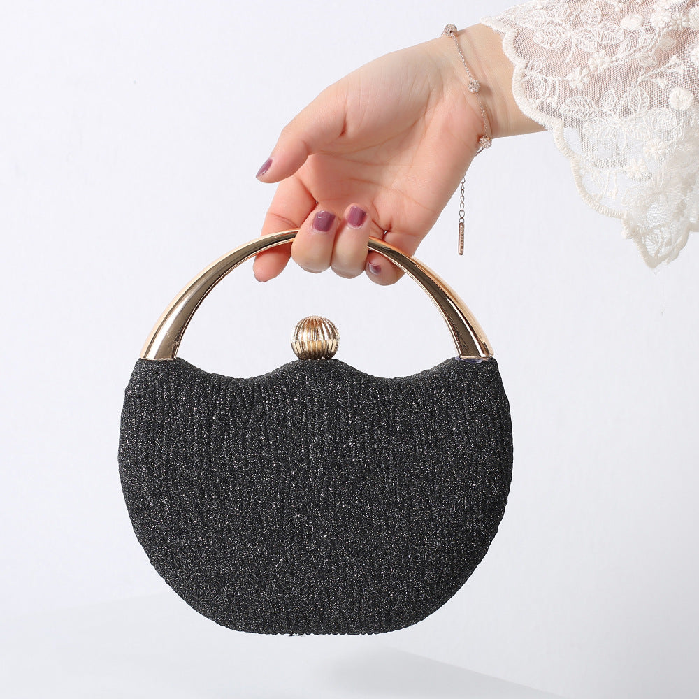 Retro Glittering Powder Portable Banquet Fashion Arc Evening Bags