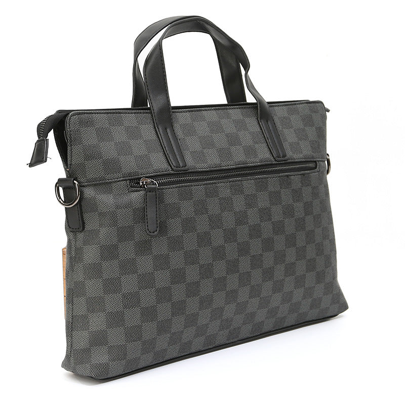 Men's Classic Classy Trendy Plaid Business Men's Handbags