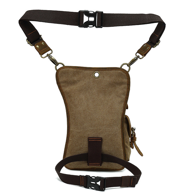 Men's Grid Riding Leg Canvas Fashion Korean Bags