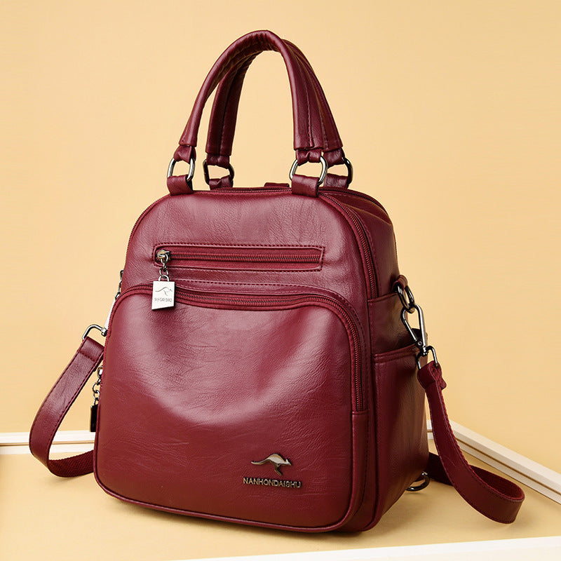 Women's Kangaroo Soft Leather Large Capacity Backpacks