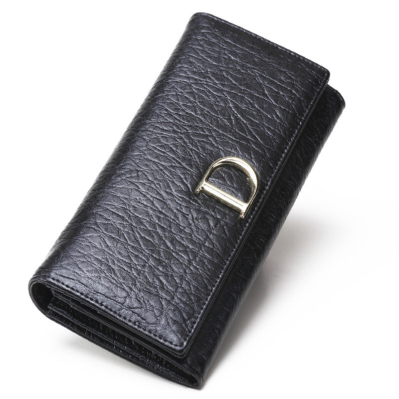 Women's Long Genuine Leather Cowhide Pure Multi Slots Ladies Wallet