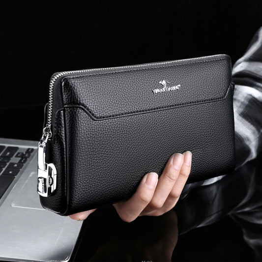 Men's Clutch Password Business Leather Trendy Soft Men's Handbags