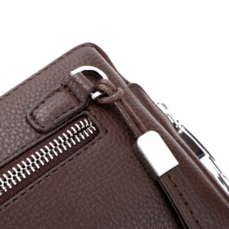 Men's Clutch Password Business Leather Trendy Soft Men's Handbags