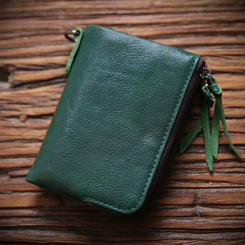 Men's Genuine Leather Korean Fashionable Zipper Hasp Ladies Wallets