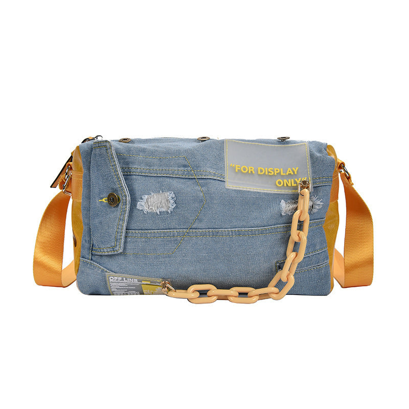 Women's Denim Yoga Portable Storage Trendy Leisure Travel Bags