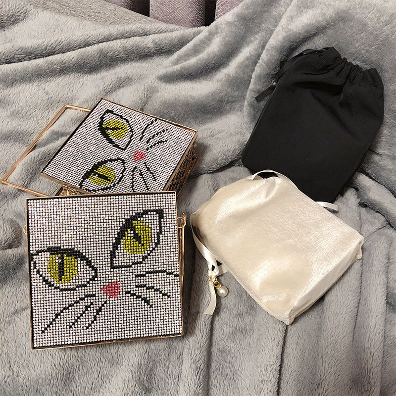 Women's Antique Monster French Niche Metal Diamond Crossbody Bags