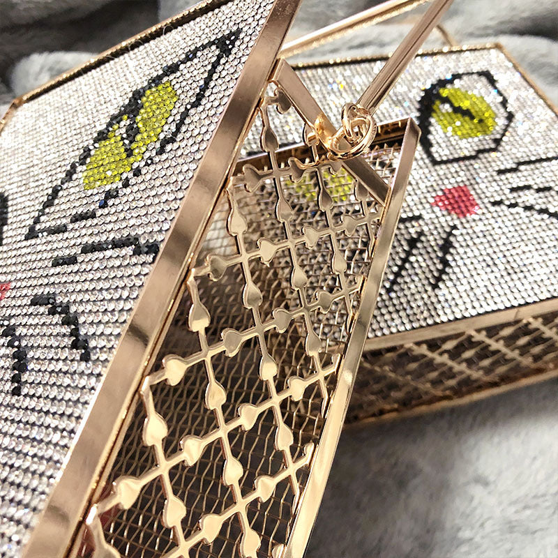 Women's Antique Monster French Niche Metal Diamond Crossbody Bags